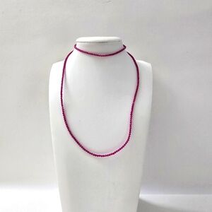 Genuine Ruby Bead Necklace And Bracelet